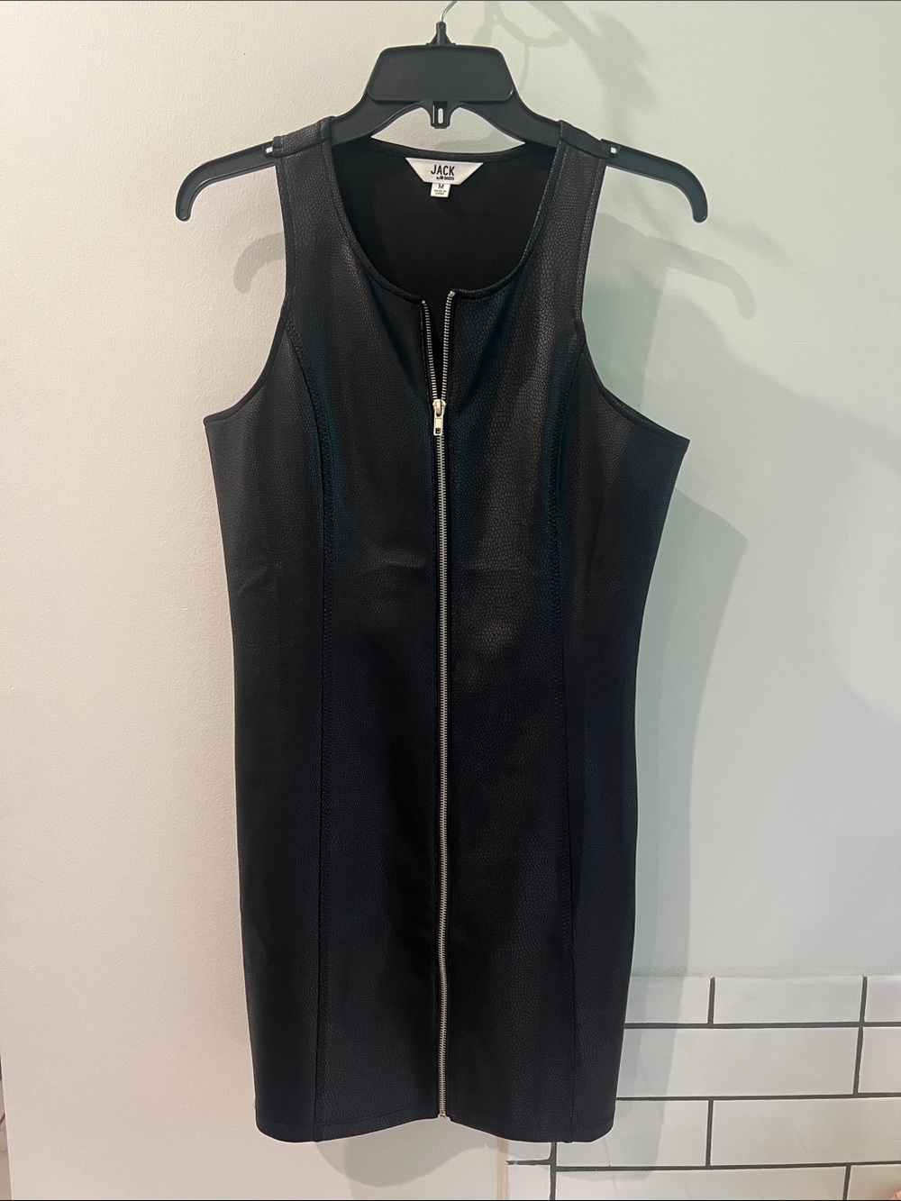 Faux snakeskin zip up dress